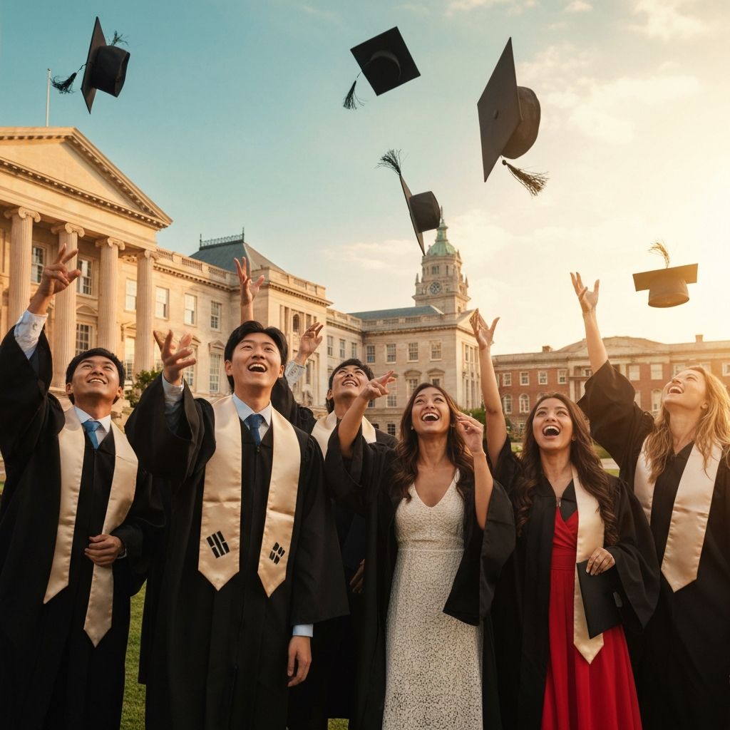 Students celebrating graduation